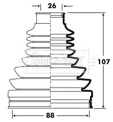 BORG & BECK gofruotoji membrana, kardaninis velenas BCB2839